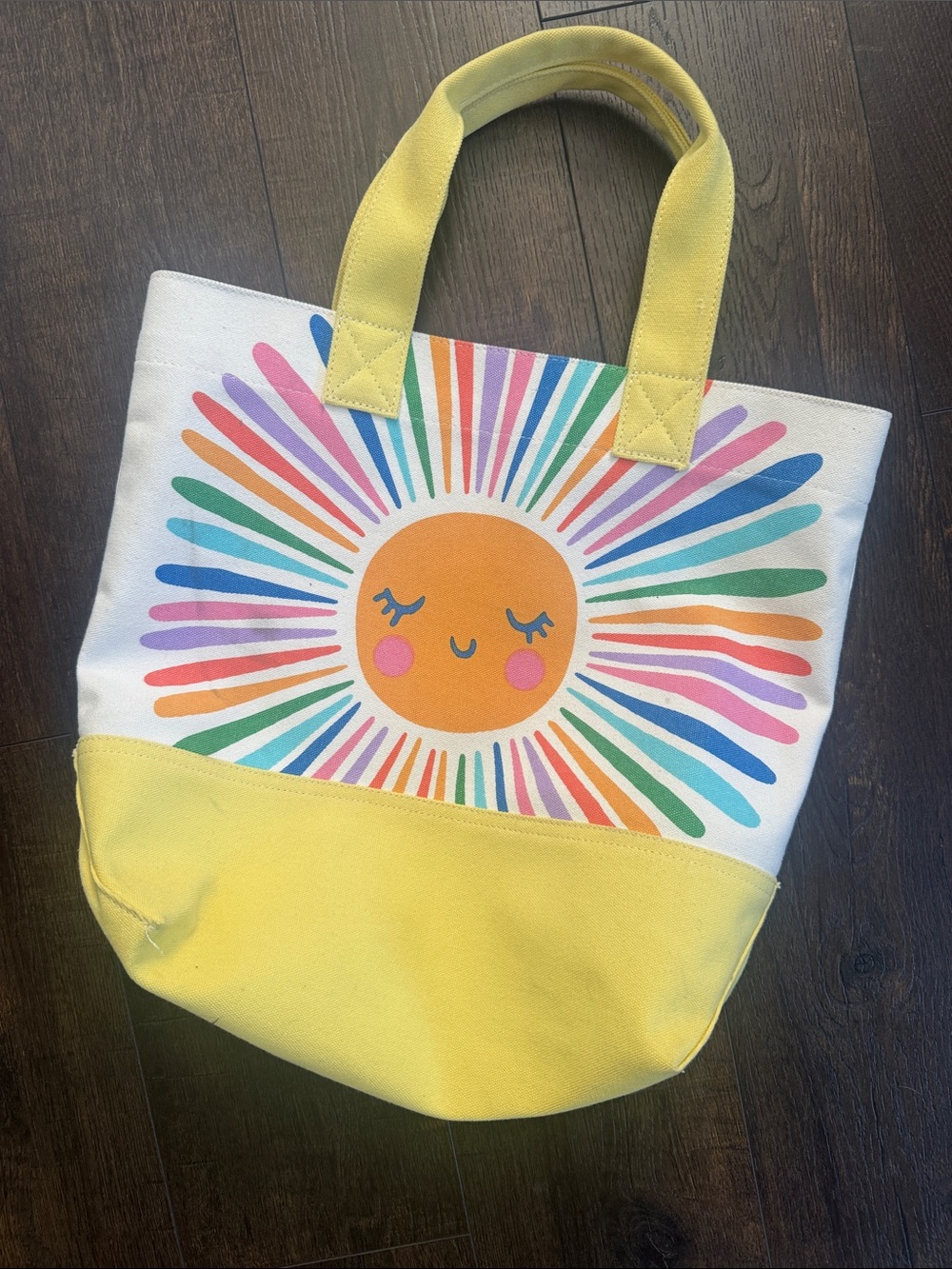 Yellow Sunburst Canvas Kids Tote Bag - Yellow Sun Icon Tote - Pottery Barn Kids